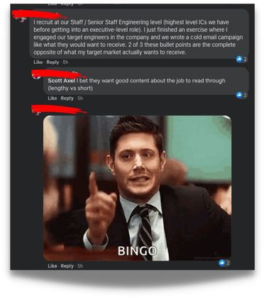 Recruiter response calling out bad advice