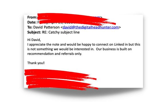 Referrals only email reply